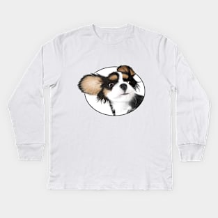 Puppy in the move Kids Long Sleeve T-Shirt